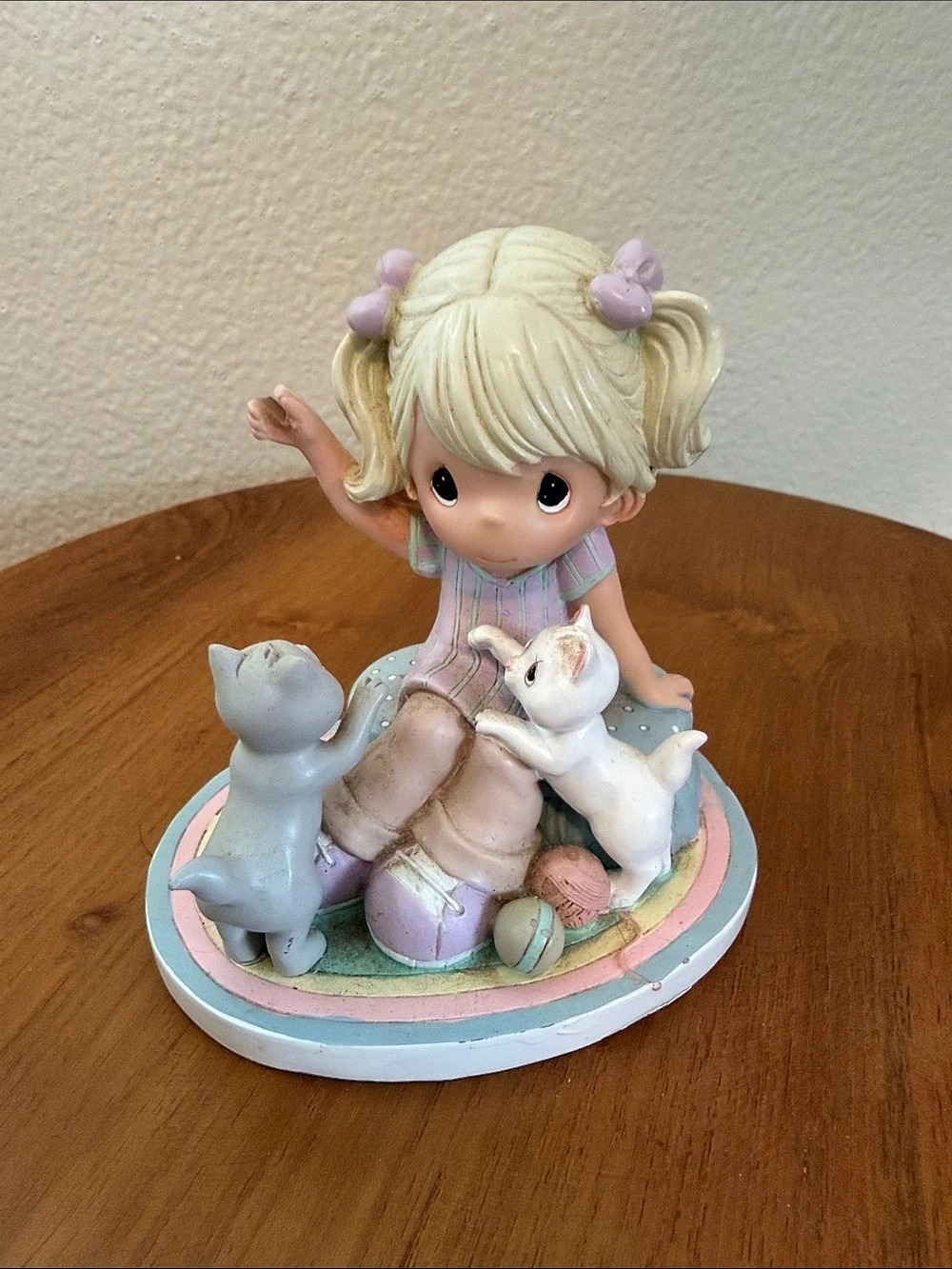 Precious Moments My Favorite Friends Have Four Little Feet Figurine Blue & Pink